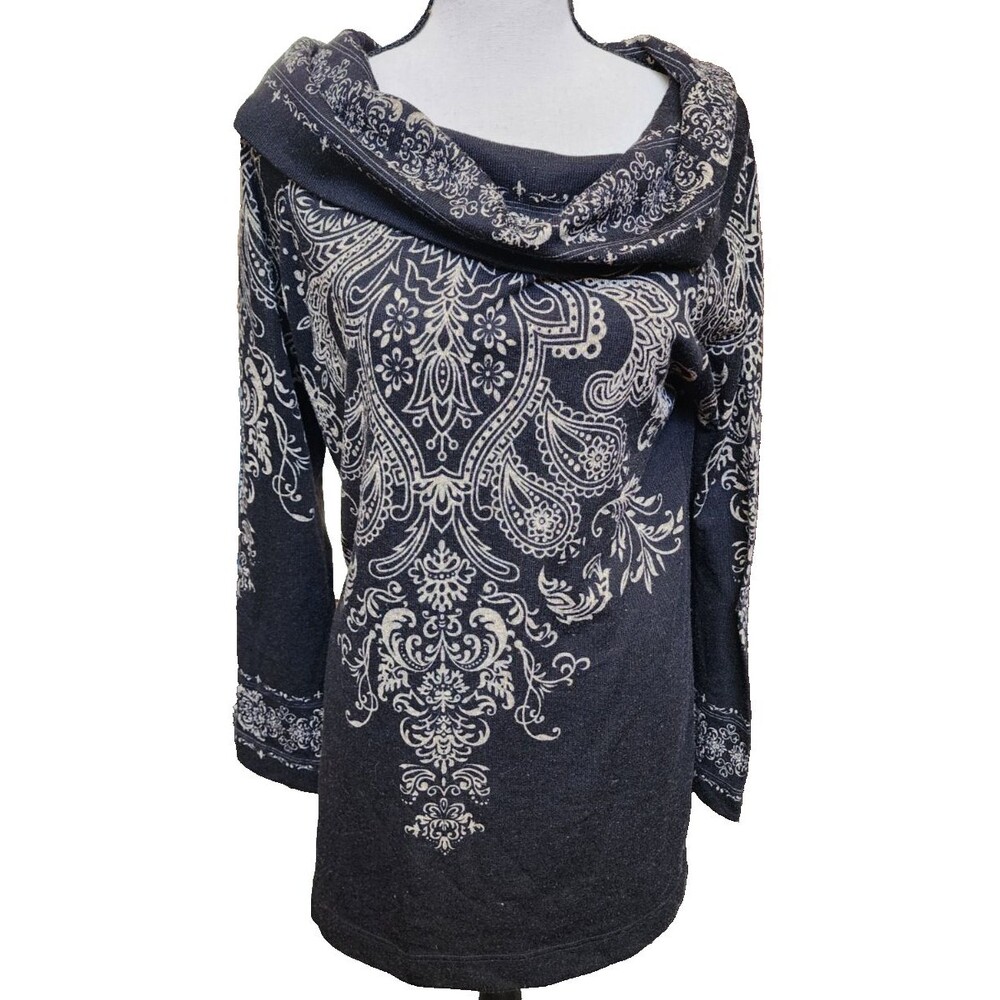 Soft Surroundings Paisley Tunic Sweater Size Small